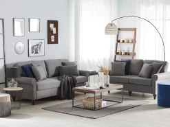 Beliani 2-Istuttava Sohva Kangas Vaaleanharmaa Otra Outlet