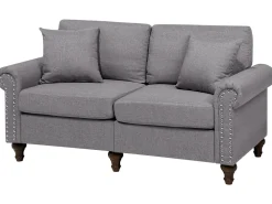 Beliani 2-Istuttava Sohva Kangas Vaaleanharmaa Otra Outlet