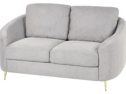 Beliani 2-Istuttava Sohva Kangas Vaaleanharmaa Trosa New