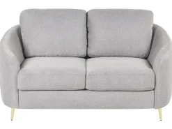 Beliani 2-Istuttava Sohva Kangas Vaaleanharmaa Trosa New