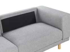 Beliani 3-Istuttava Sohva Kangas Vaaleanharmaa Nivala Shop