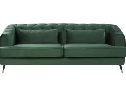 Beliani 3-Istuttava Sohva Kankainen Vihrea Sletta Sale