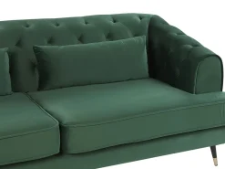 Beliani 3-Istuttava Sohva Kankainen Vihrea Sletta Sale