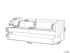 Beliani 3-Istuttava Sohva Kankainen Vihrea Sletta Sale