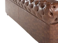 Beliani 3-Istuttava Sohva Keinonahka Kullanruskea Chesterfield Best Sale