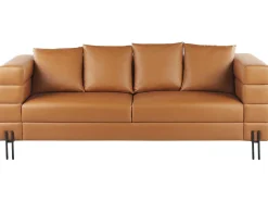 Beliani 3-Istuttava Sohva Keinonahka Ruskea Granna New