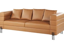 Beliani 3-Istuttava Sohva Keinonahka Ruskea Granna New