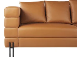 Beliani 3-Istuttava Sohva Keinonahka Ruskea Granna New