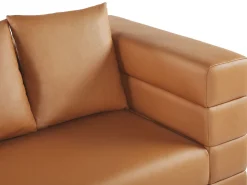 Beliani 3-Istuttava Sohva Keinonahka Ruskea Granna New