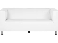 Beliani 3-Istuttava Sohva Keinonahkainen Valkoinen Floro Shop