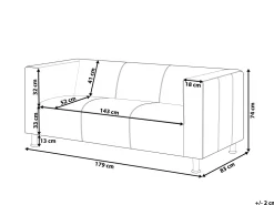 Beliani 3-Istuttava Sohva Keinonahkainen Valkoinen Floro Shop