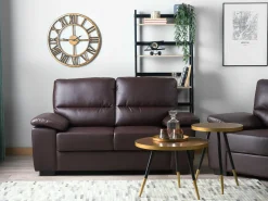 Beliani 2-Istuttava Sohva Keinonahka Ruskea Vogar Clearance