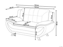 Beliani 2-Istuttava Sohva Keinonahkainen Valkoinen Leira Outlet