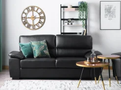 Beliani 3-Istuttava Sohva Keinonahka Musta Vogar Best Sale
