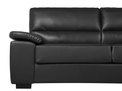 Beliani 3-Istuttava Sohva Keinonahka Musta Vogar Best Sale