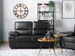 Beliani 2-Istuttava Sohva Keinonahka Musta Vogar Cheap