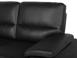 Beliani 2-Istuttava Sohva Keinonahka Musta Vogar Cheap