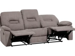 Beliani 3-Istuttava Sohva Manuaalisesti Saadettava Kangas Ruskeanharmaa Bergen Flash Sale