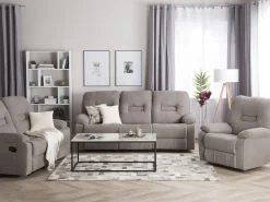 Beliani 3-Istuttava Sohva Manuaalisesti Saadettava Kangas Ruskeanharmaa Bergen Flash Sale