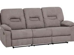 Beliani 3-Istuttava Sohva Manuaalisesti Saadettava Kangas Ruskeanharmaa Bergen Flash Sale