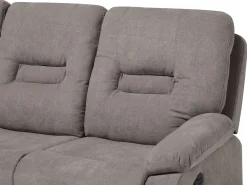 Beliani 3-Istuttava Sohva Manuaalisesti Saadettava Kangas Ruskeanharmaa Bergen Flash Sale