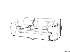 Beliani 3-Istuttava Sohva Musta Torget Shop