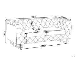 Beliani 2-Istuttava Sohva Musta Vissland Best