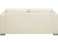 Beliani 3-Istuttava Sohva Nahka Kermanvalkoinen Helsinki Discount