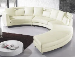 Beliani 7-Istuttava Sohva Nahka Kermanvalkoinen Rotunde Flash Sale