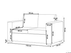 Beliani 2-Istuttava Sohva Nahka Ruskea Helsinki Shop