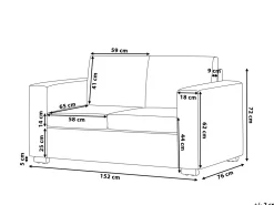 Beliani 2-Istuttava Sohva Nahka Valkoinen Helsinki Flash Sale