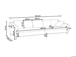 Beliani 4-Istuttava Sohva Sametti Fuksia Aure Fashion