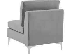 Beliani 3-Istuttava Sohva Sametti Harmaa Evja Fashion