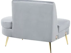 Beliani 4-Istuttava Sohva Sametti Kaareva Vaaleanharmaa Moss Online