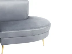 Beliani 4-Istuttava Sohva Sametti Kaareva Vaaleanharmaa Moss Online