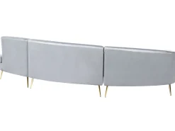 Beliani 4-Istuttava Sohva Sametti Kaareva Vaaleanharmaa Moss Online