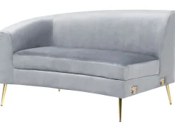 Beliani 4-Istuttava Sohva Sametti Kaareva Vaaleanharmaa Moss Online