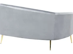 Beliani 4-Istuttava Sohva Sametti Kaareva Vaaleanharmaa Moss Online