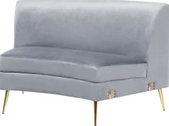 Beliani 4-Istuttava Sohva Sametti Kaareva Vaaleanharmaa Moss Online