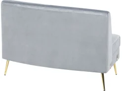 Beliani 4-Istuttava Sohva Sametti Kaareva Vaaleanharmaa Moss Online