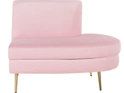 Beliani 4-Istuttava Sohva Sametti Kaareva Vaaleanpunainen Moss Best