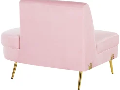 Beliani 4-Istuttava Sohva Sametti Kaareva Vaaleanpunainen Moss Best