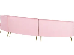 Beliani 4-Istuttava Sohva Sametti Kaareva Vaaleanpunainen Moss Best