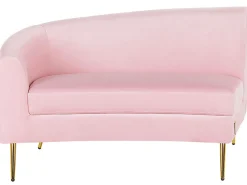 Beliani 4-Istuttava Sohva Sametti Kaareva Vaaleanpunainen Moss Best