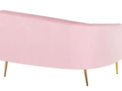 Beliani 4-Istuttava Sohva Sametti Kaareva Vaaleanpunainen Moss Best