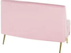 Beliani 4-Istuttava Sohva Sametti Kaareva Vaaleanpunainen Moss Best