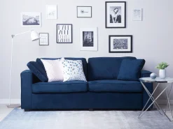 Beliani 3-Istuttava Sohva Sametti Laivastonsininen Falun Shop