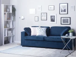 Beliani 3-Istuttava Sohva Sametti Laivastonsininen Falun Shop