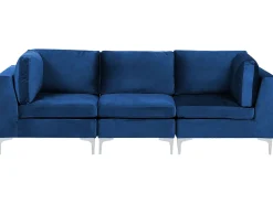 Beliani 3-Istuttava Sohva Sametti Laivastonsininen Evja Best