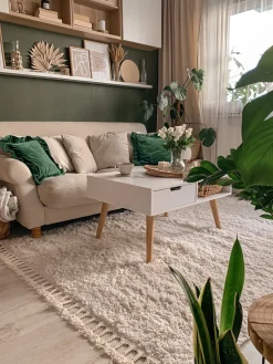 Beliani 3-Istuttava Sohva Sametti Luonnonvalkoinen Eike Store